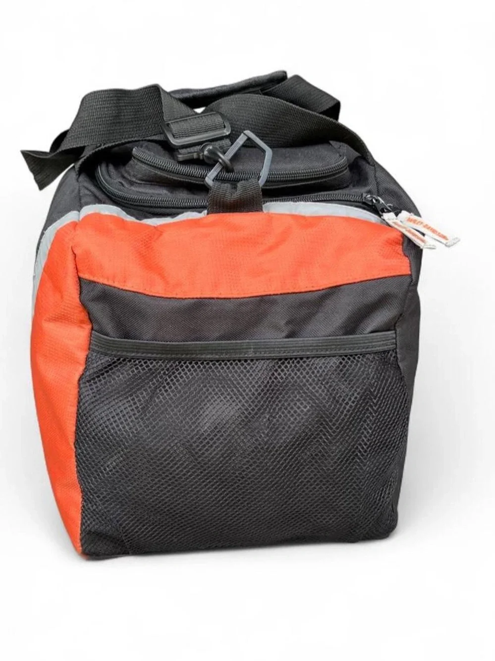 Harley-Davidson Duffel Bag Canvas Black Orange Travel Gym Weekender